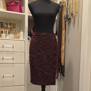 Ann Taylor Black and Pink Women's Pencil Skirt